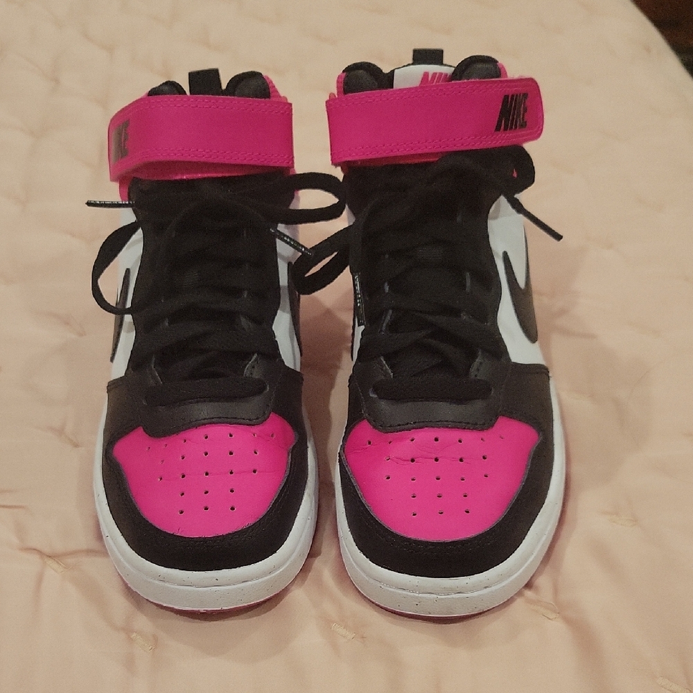 Nike Black and Pink High-Top Sneakers